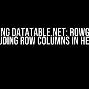 Mastering Datatable.Net: RowGrouping Including Row Columns in Header