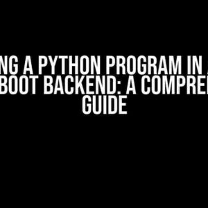 Running a Python Program in a Java Spring Boot Backend: A Comprehensive Guide